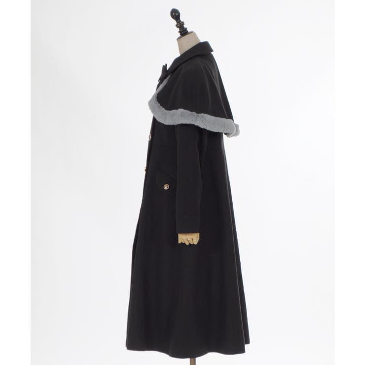 ファーデザインケープ付コート[品番：IGAW0005482]｜axes femme