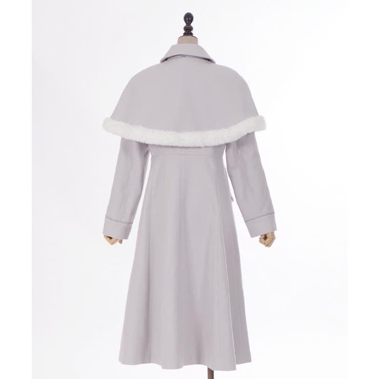 ファーデザインケープ付コート[品番：IGAW0005482]｜axes femme