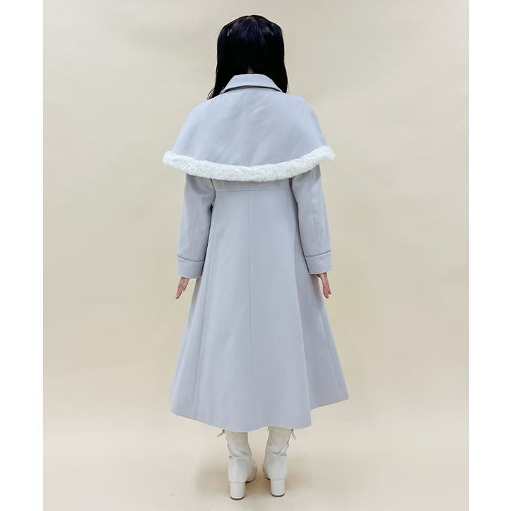 ファーデザインケープ付コート[品番：IGAW0005482]｜axes femme