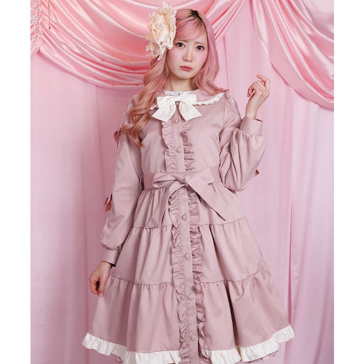 ピンク | バイカラーワンピースコート | axes femme