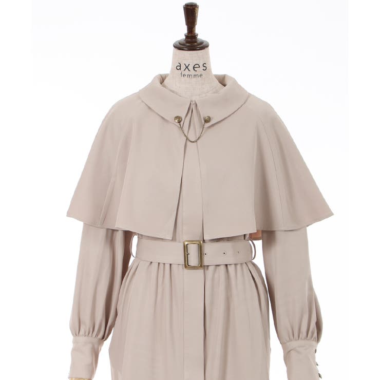 ケープ付インバネス風コート[品番：IGAW0003163]｜axes femme