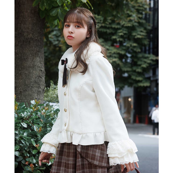 白 | ローズリボン付フリルＣＯ | axes femme