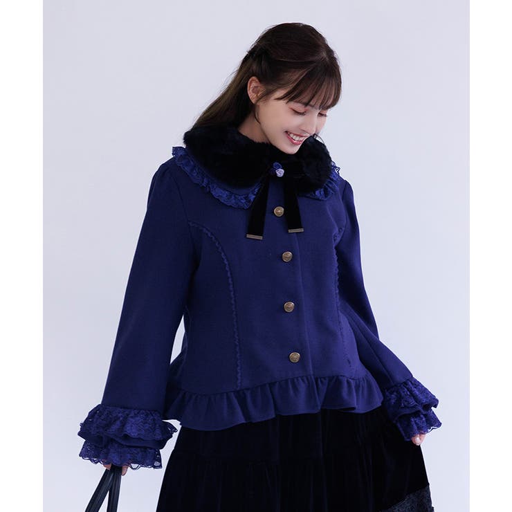 紺 | ローズリボン付フリルＣＯ | axes femme