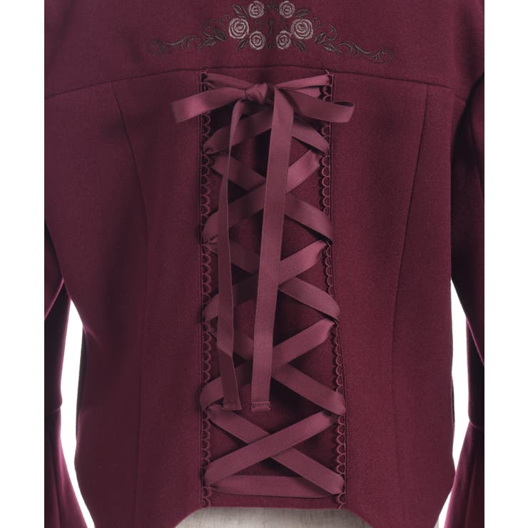 刺繍入ジャカード切替コート | axes femme | 詳細画像20 