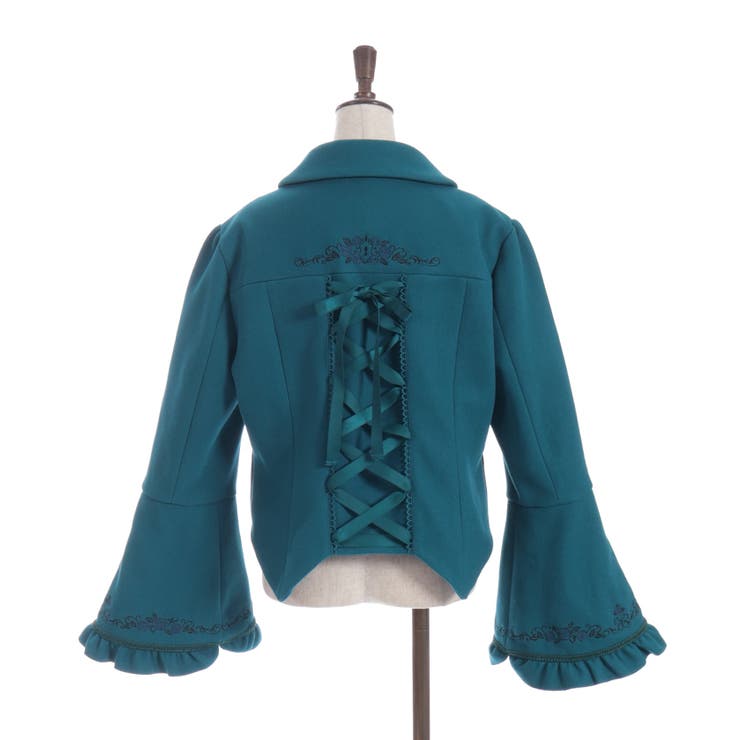 刺繍入ジャカード切替コート | axes femme | 詳細画像29 