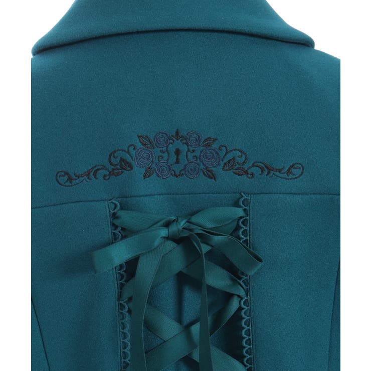 刺繍入ジャカード切替コート | axes femme | 詳細画像30 