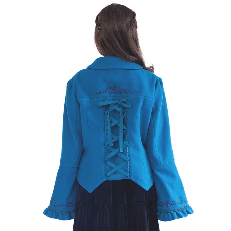 刺繍入ジャカード切替コート | axes femme | 詳細画像4 