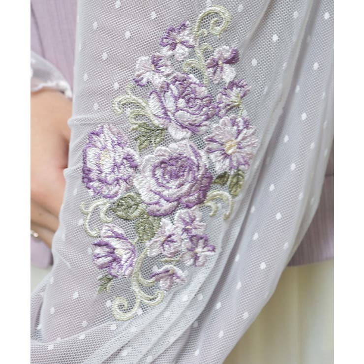 ローズ刺繍カットカーディガン | axes femme | 詳細画像8 