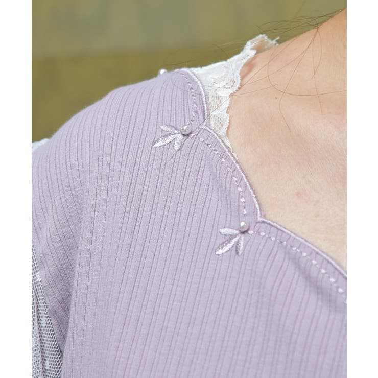 ローズ刺繍カットカーディガン | axes femme | 詳細画像9 