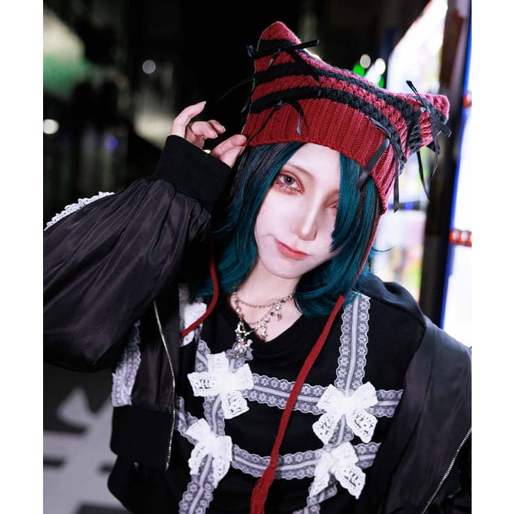 猫耳サブカルニット帽[品番：IGAW0006089]｜axes femme