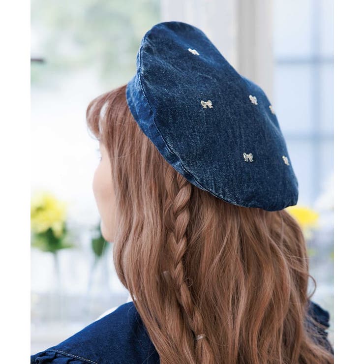 インディゴ | リボンパーツデニムベレー帽 | axes femme