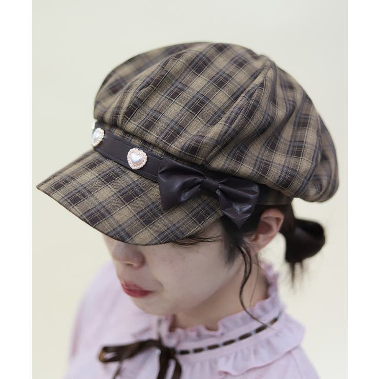 パーツ×リボン付キャスケット | axes femme | 詳細画像2 