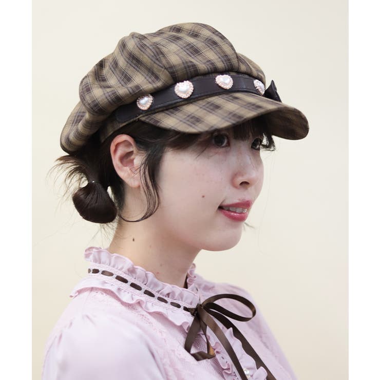 茶 | パーツ×リボン付キャスケット | axes femme