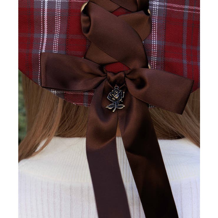 タータンチェックリボンベレー[品番：IGAW0006974]｜axes femme