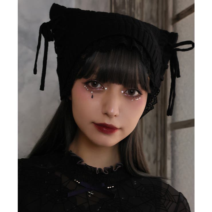 ネコ耳風レースニット帽 | axes femme | 詳細画像2 