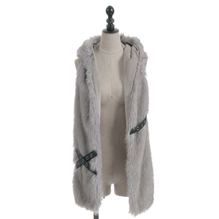 ベージュ | ネコミミファーフードマフラー | axes femme