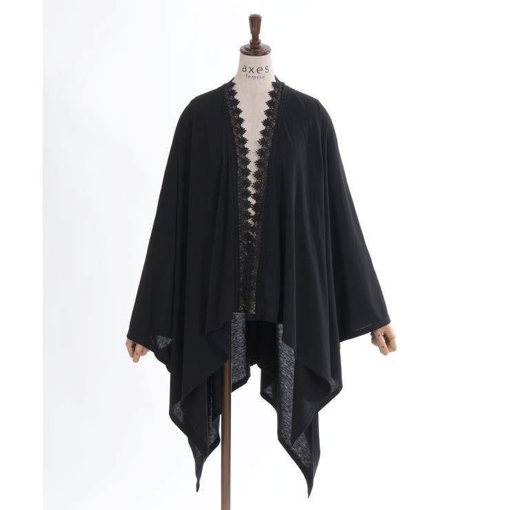 バラ釦付UVイレヘムポンチョ[品番：IGAW0004800]｜axes femme