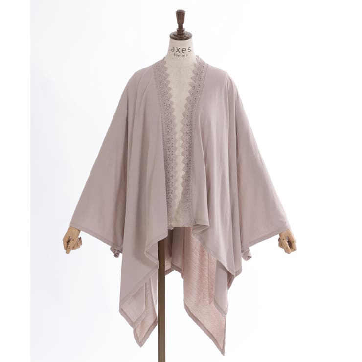 さー★美品⭐︎テディポンチョ バラ釦付UVイレヘムポンチョ[品番：IGAW0004800]｜axes femme