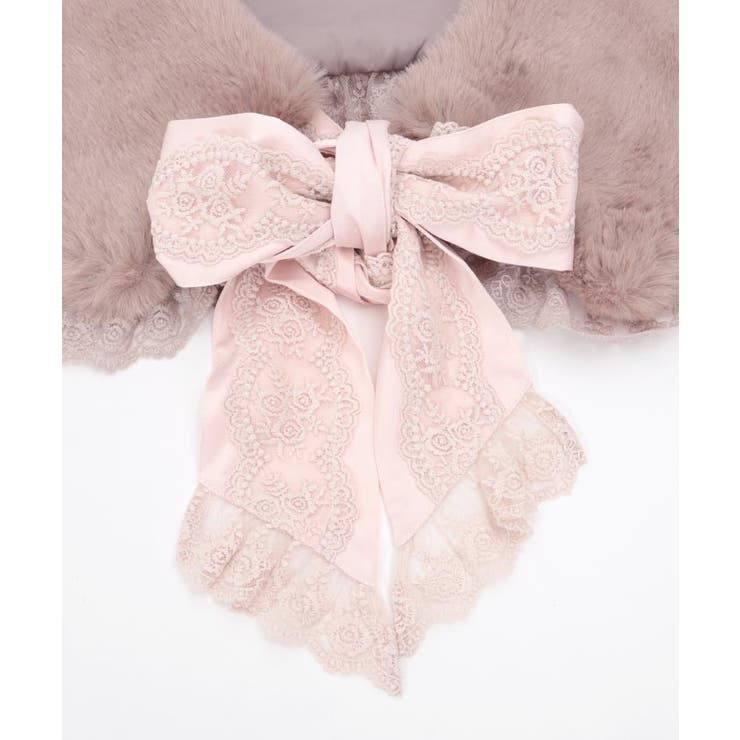 リボンレースファーティペット[品番：IGAW0005426]｜axes femme