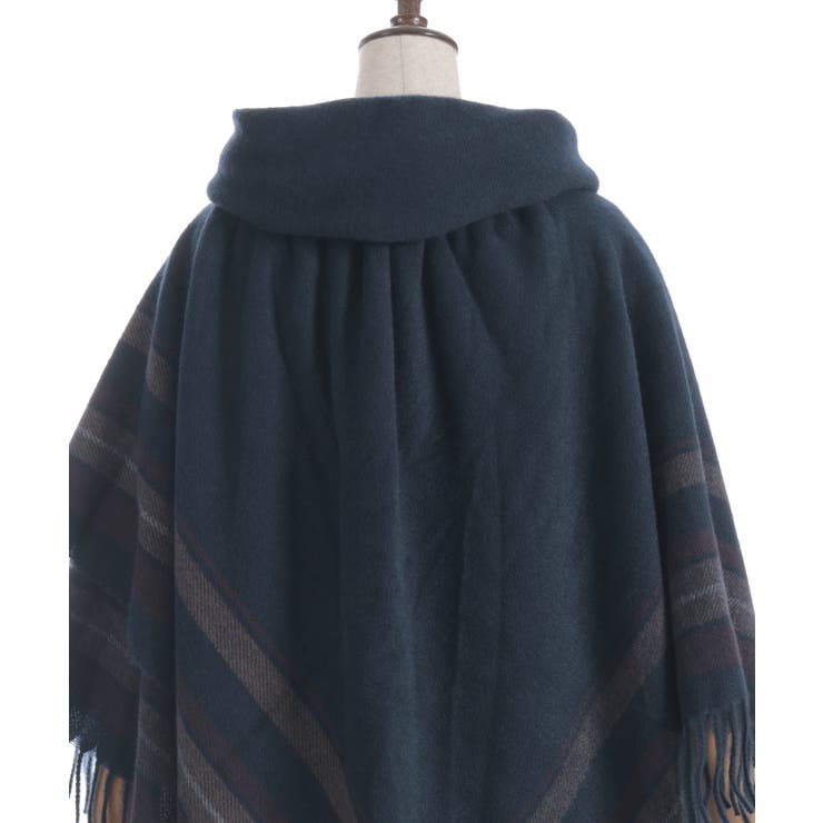 サイドラインチェックポンチョ | axes femme | 詳細画像10 