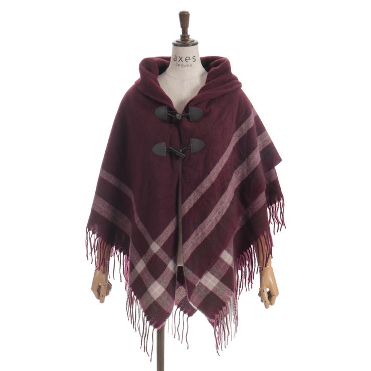 サイドラインチェックポンチョ | axes femme | 詳細画像12 