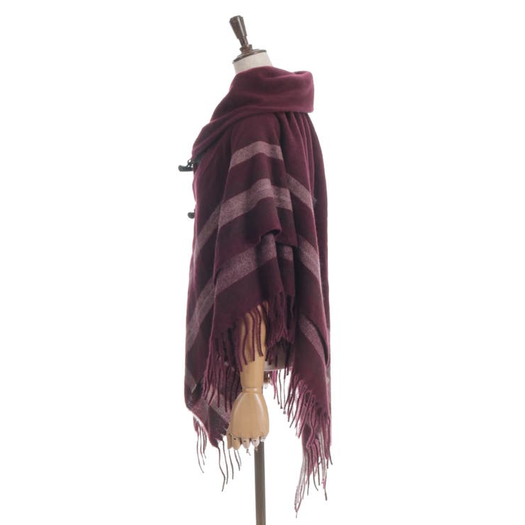 サイドラインチェックポンチョ | axes femme | 詳細画像13 