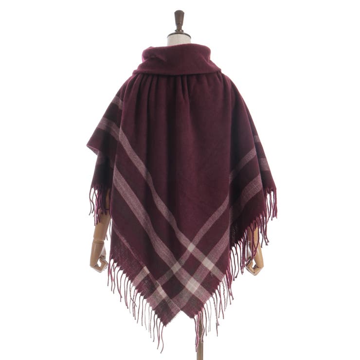 サイドラインチェックポンチョ | axes femme | 詳細画像14 