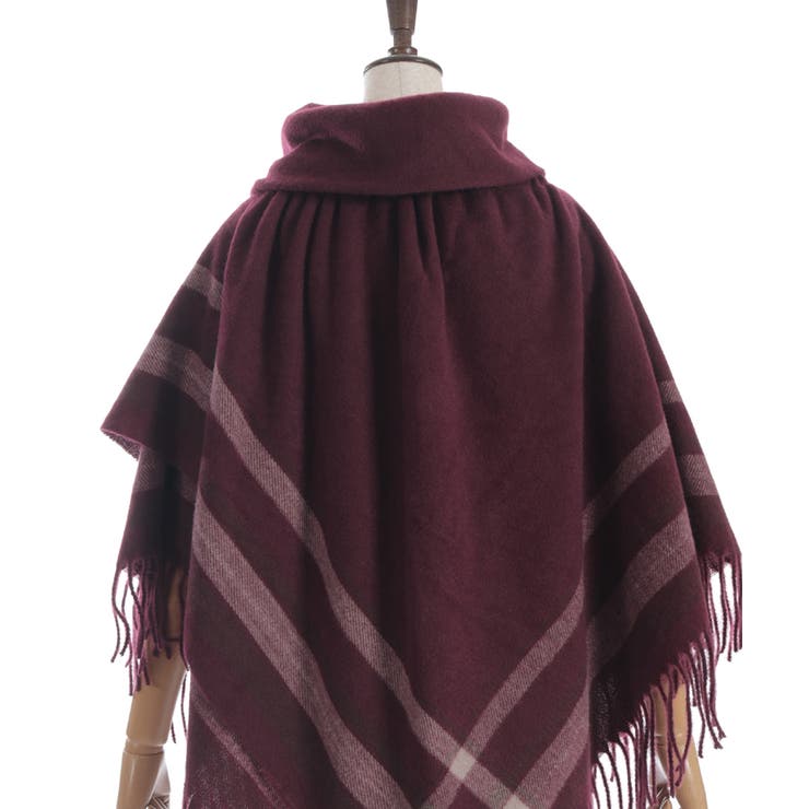 サイドラインチェックポンチョ | axes femme | 詳細画像18 