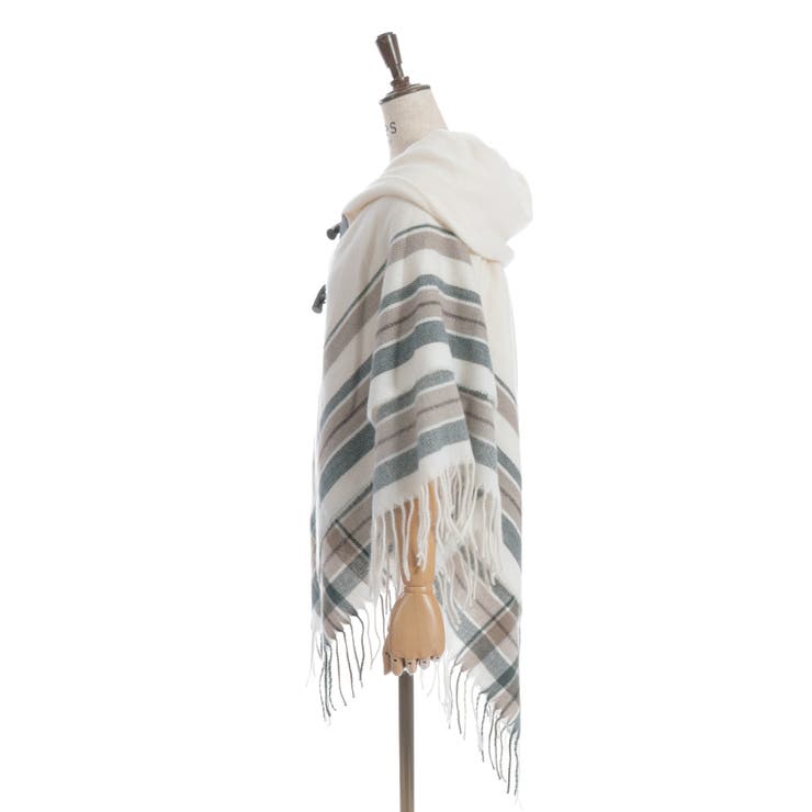 サイドラインチェックポンチョ | axes femme | 詳細画像21 