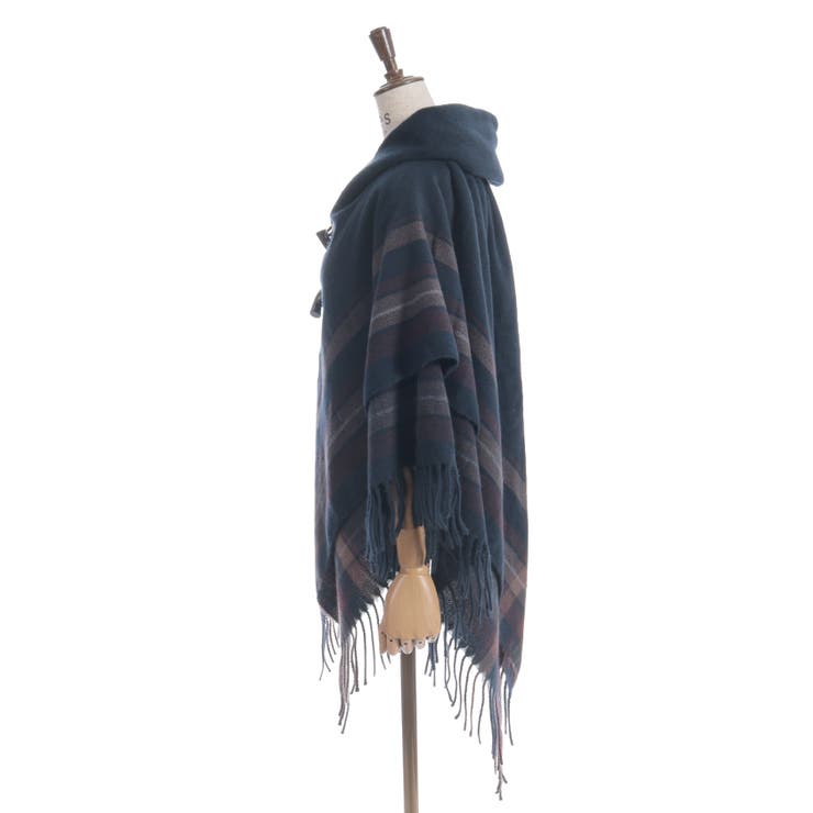 サイドラインチェックポンチョ | axes femme | 詳細画像6 