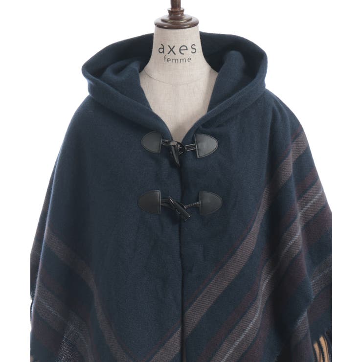 サイドラインチェックポンチョ | axes femme | 詳細画像8 