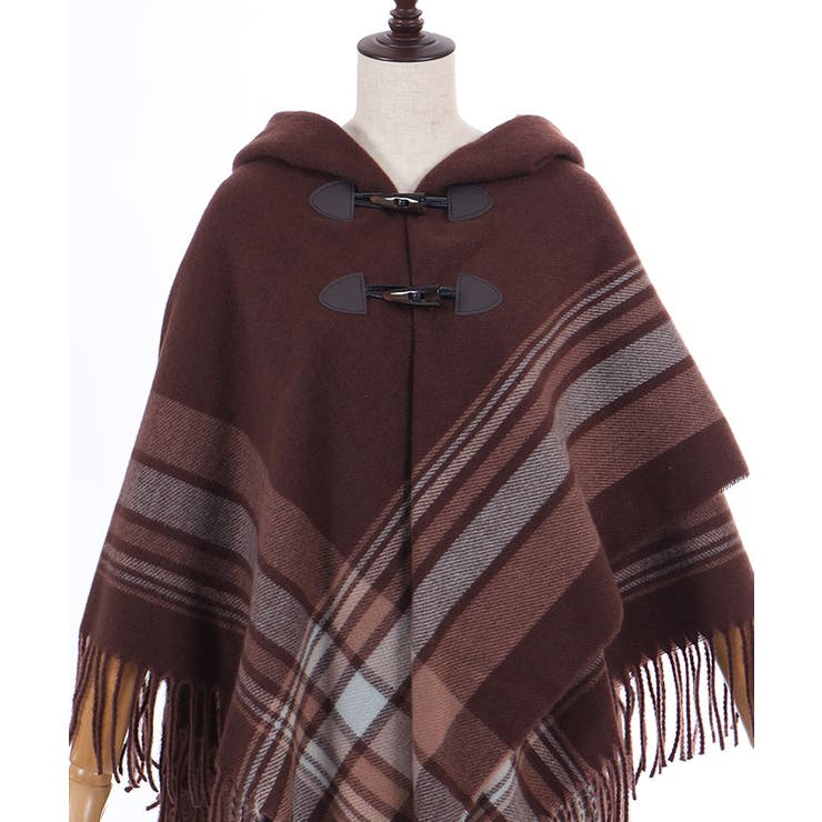 サイドラインチェックポンチョ | axes femme | 詳細画像15 