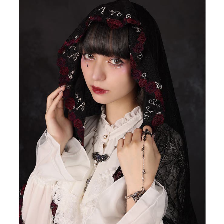 黒 | 薔薇×蝙蝠レースストール | axes femme