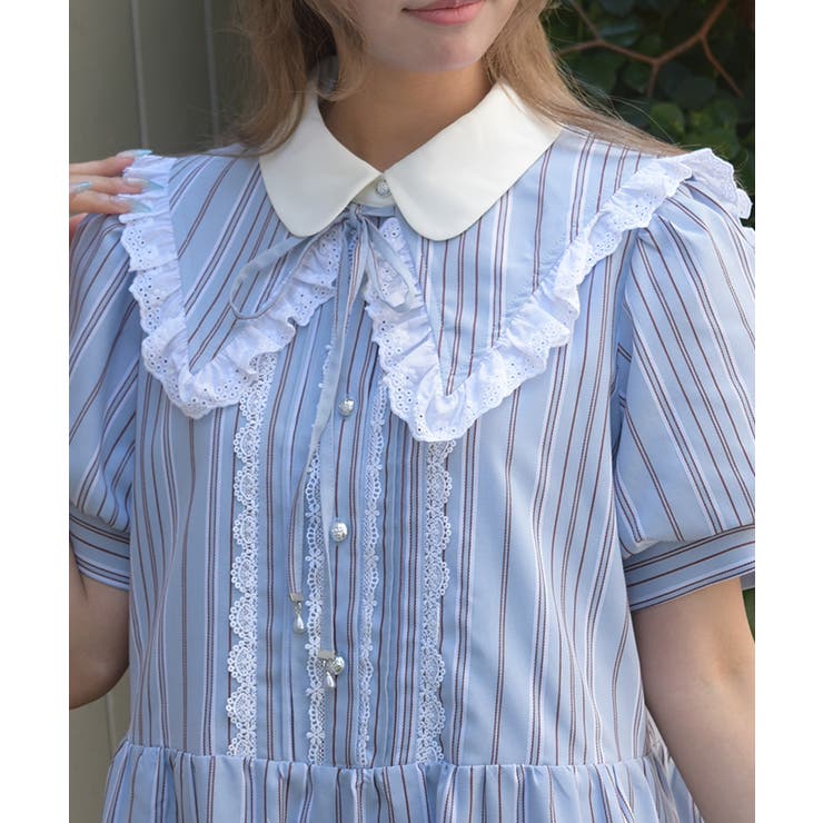 サックス | ストライプセーラー付け衿 | axes femme