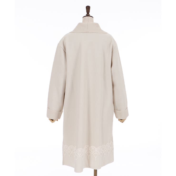 axes 裾レースコート ホワイト 裾レースサカリバコーディガン[品番