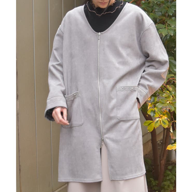 チャコール | カットスエードコーディガン | axes femme