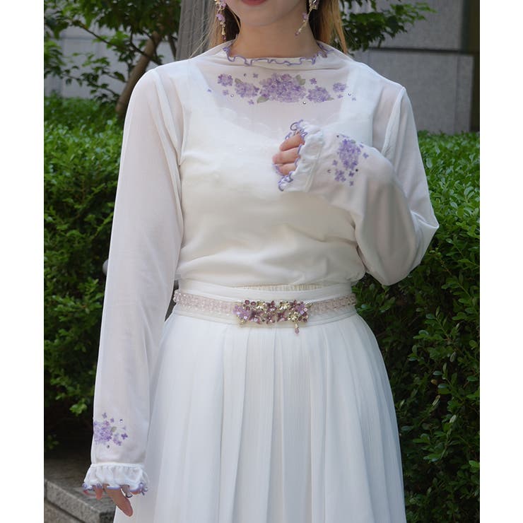 パープル | 紫陽花プリントシアーインナー | axes femme