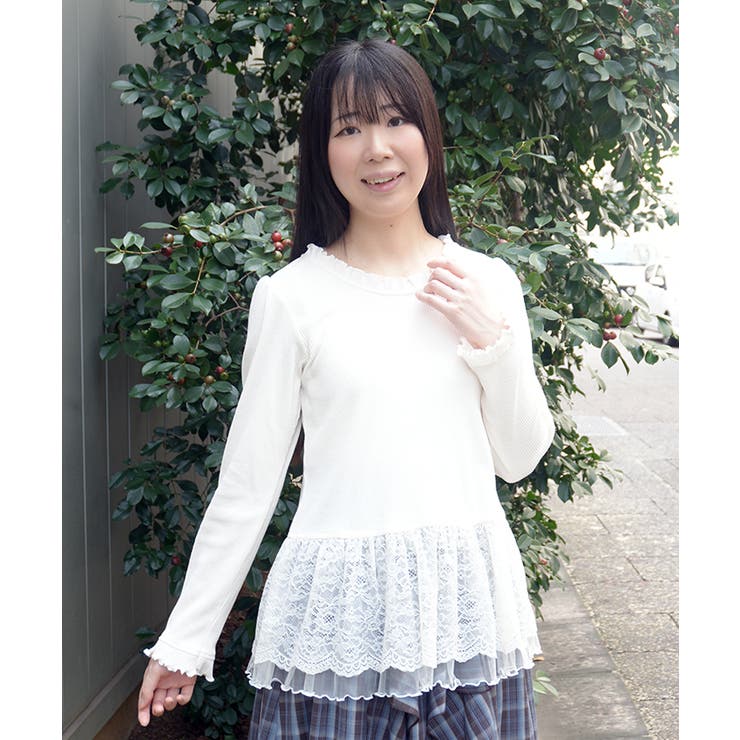 裾レース×チュールリブプルオーバー | axes femme | 詳細画像5 