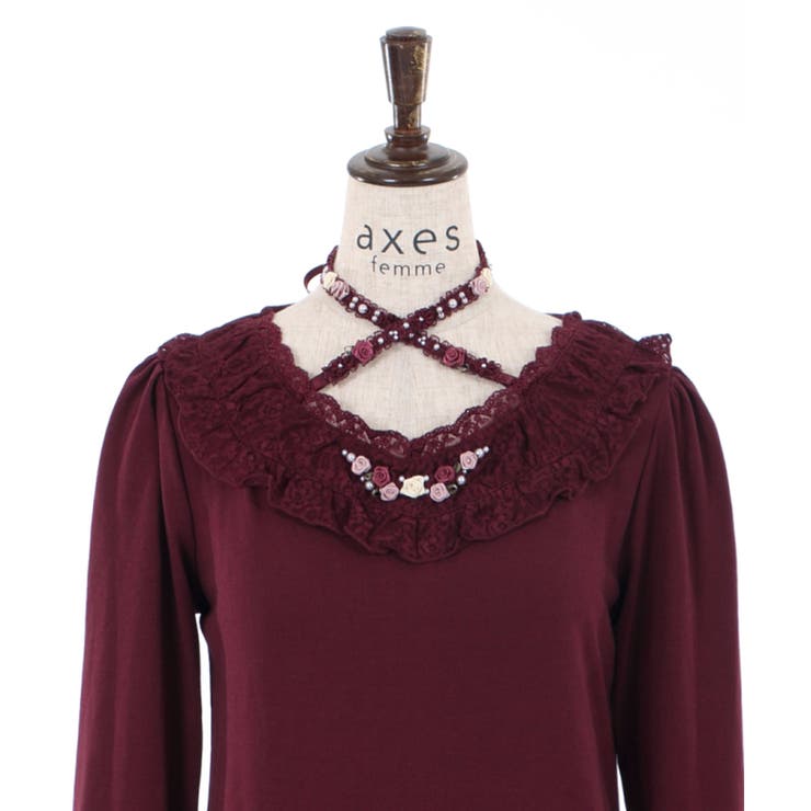 axes femme ローズガーデン トップス・インナースカートセット ローズストラップインナー[品番：IGAW0000976]｜axes femme