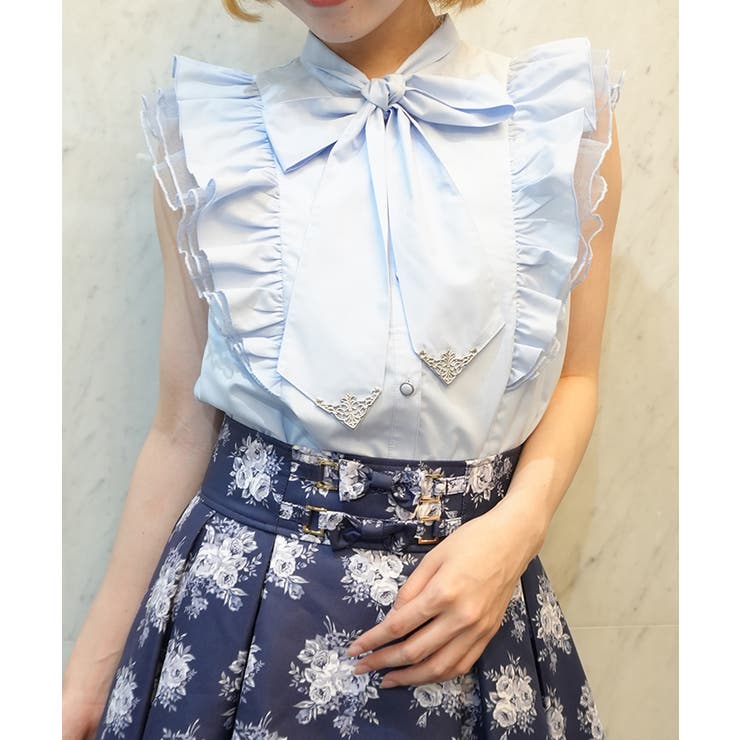 チュールフリルノースリブラウス | axes femme | 詳細画像7 