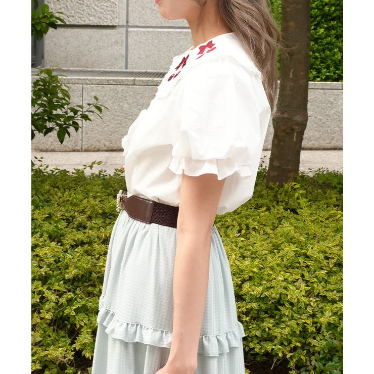 チェリー刺繍コットンブラウス | axes femme | 詳細画像2 