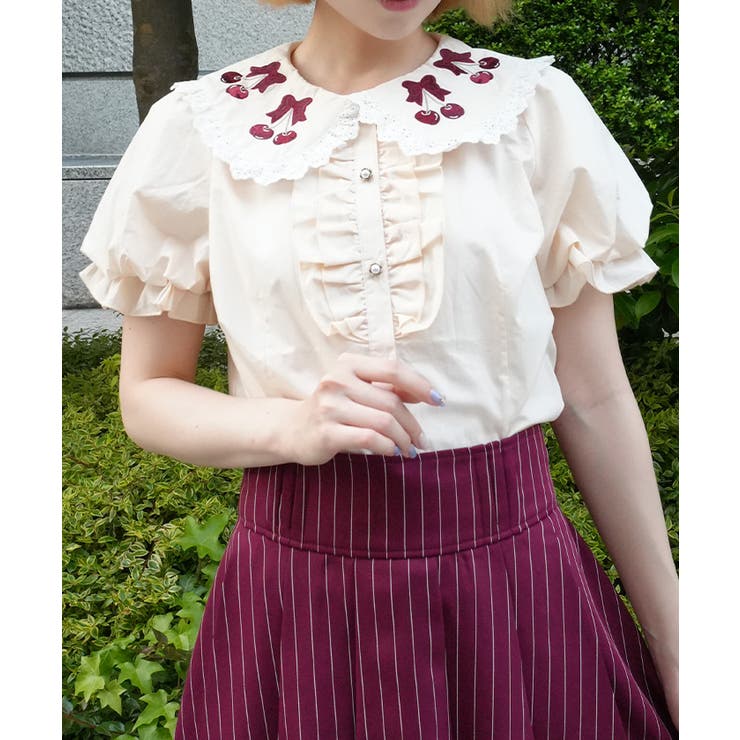 チェリー刺繍コットンブラウス | axes femme | 詳細画像8 