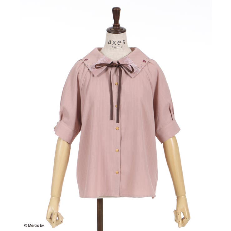 axes☆ｍｉｆｆｙ☆襟ブラウス☆ピンク☆レディース F miffy／襟ブラウス[品番：IGAW0002111]｜axes femme