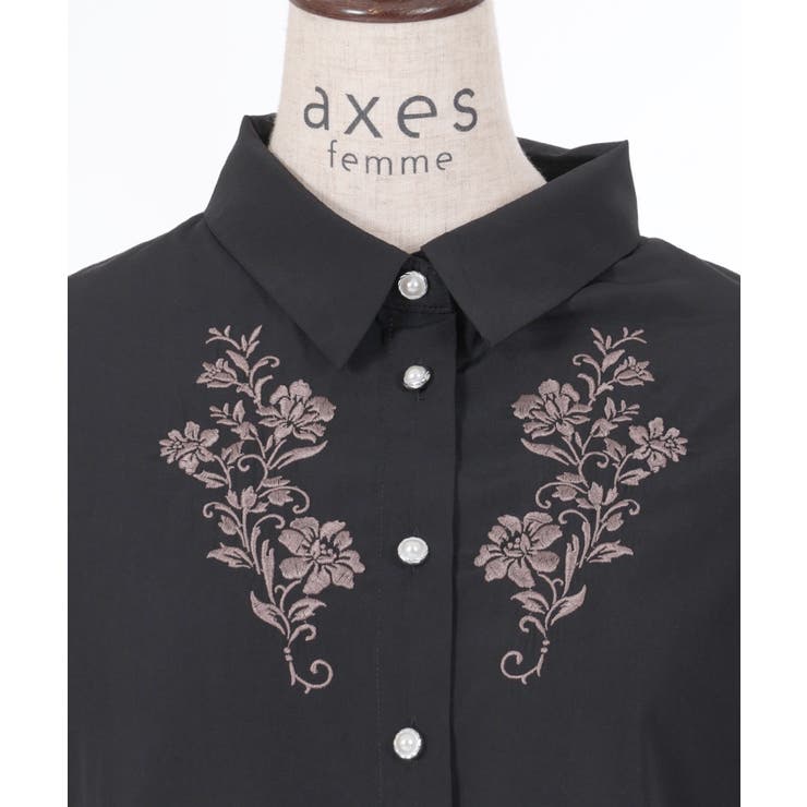 充実の品 花刺繍シアーロングシャツ[品番：IGAW0005217]｜axes femme ワンピース