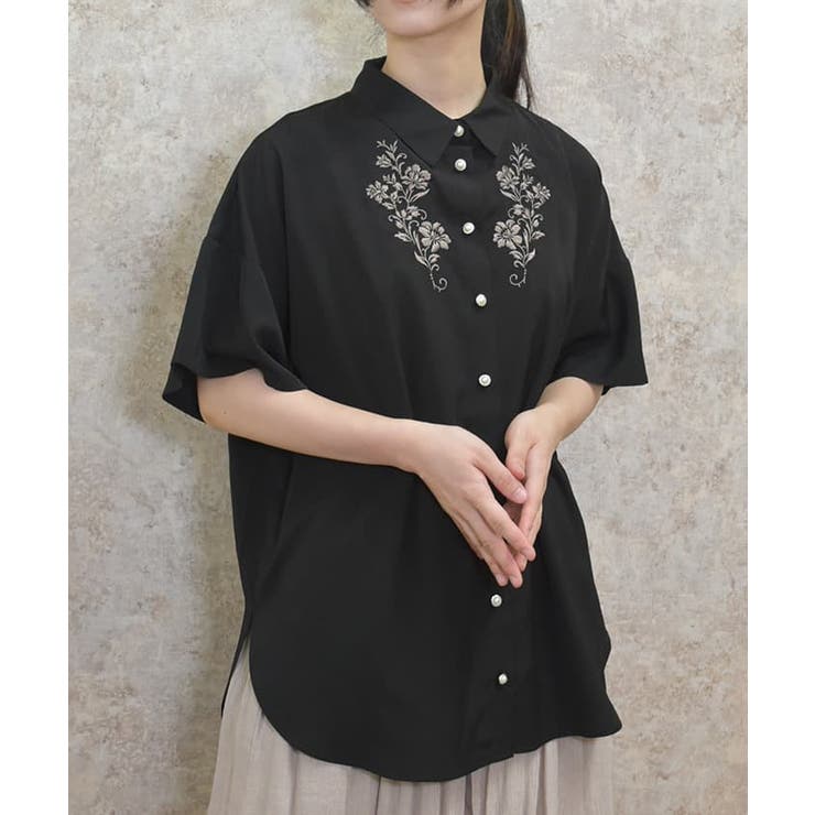 花刺繍シアーロングシャツ[品番：IGAW0005217]｜axes  femme（アクシーズファム）のレディースファッション通販｜SHOPLIST（ショップリスト）