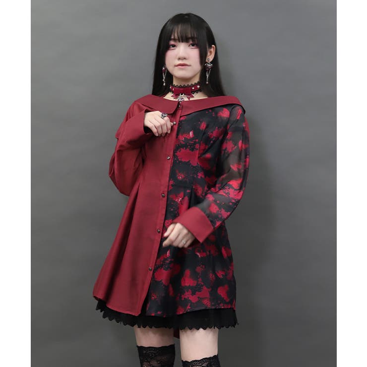 赤 | ポイズンベリーシアーシャツ | axes femme