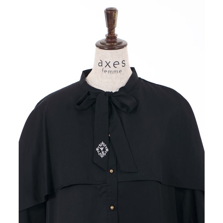 ケープ風ボウタイブラウス[品番：IGAW0000673]｜axes femme