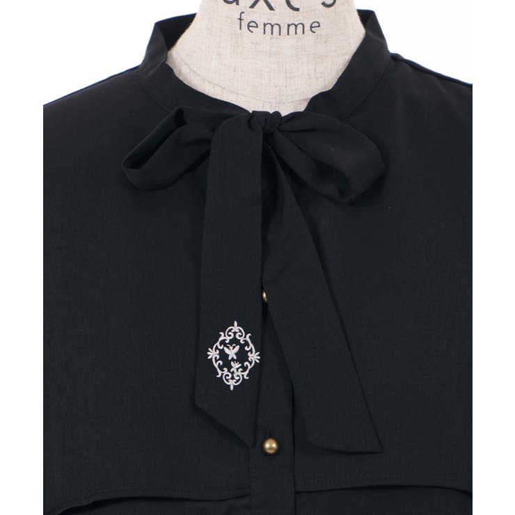 ケープ風ボウタイブラウス[品番：IGAW0000673]｜axes femme