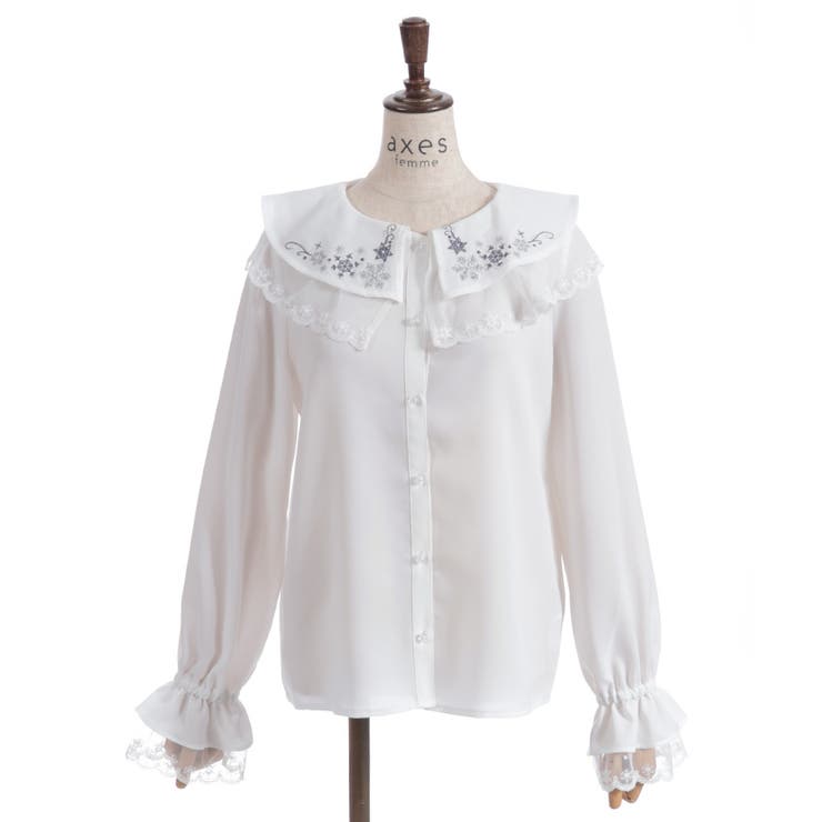 スノー・ローズ刺繍ブラウス | axes femme | 詳細画像24 