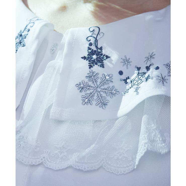 スノー・ローズ刺繍ブラウス | axes femme | 詳細画像5 